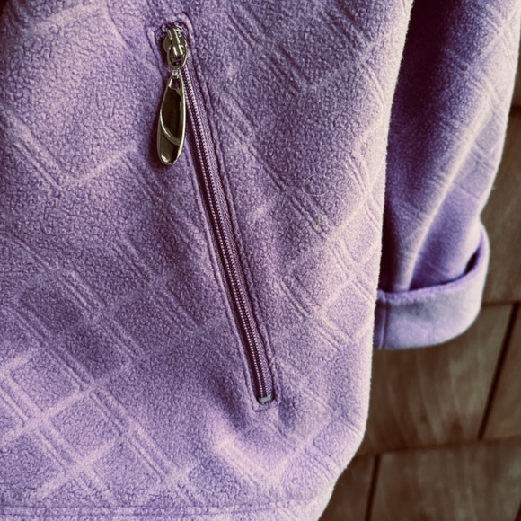 Alia Petite Structured Checkered Fleece Jacket Lilac Full Zip Long Sleeve PL/G - Picture 7 of 14